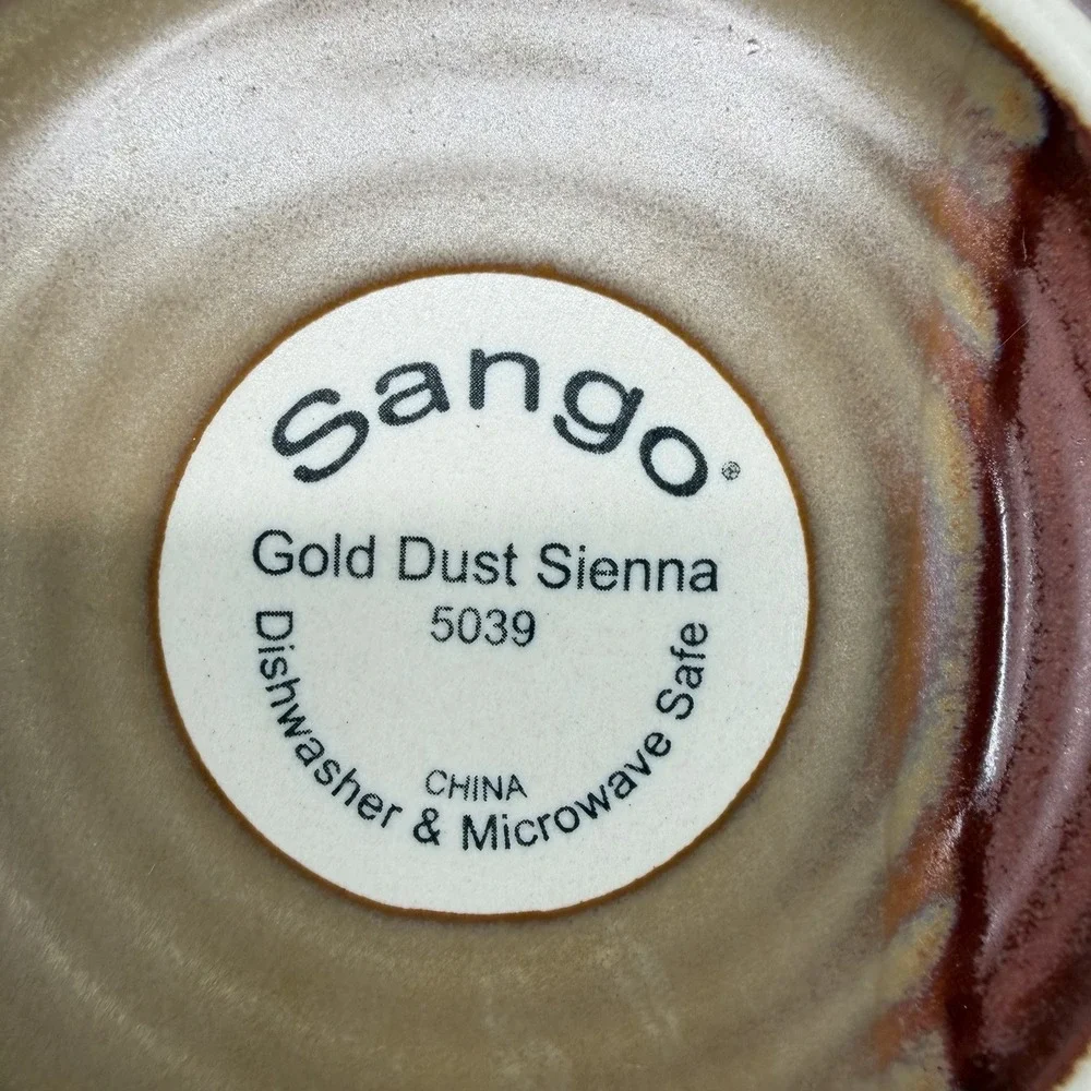 Sango Gold Dust Sienna 5039 Set Of 6 Stoneware Soup Salad Cereal Bowls 7.5